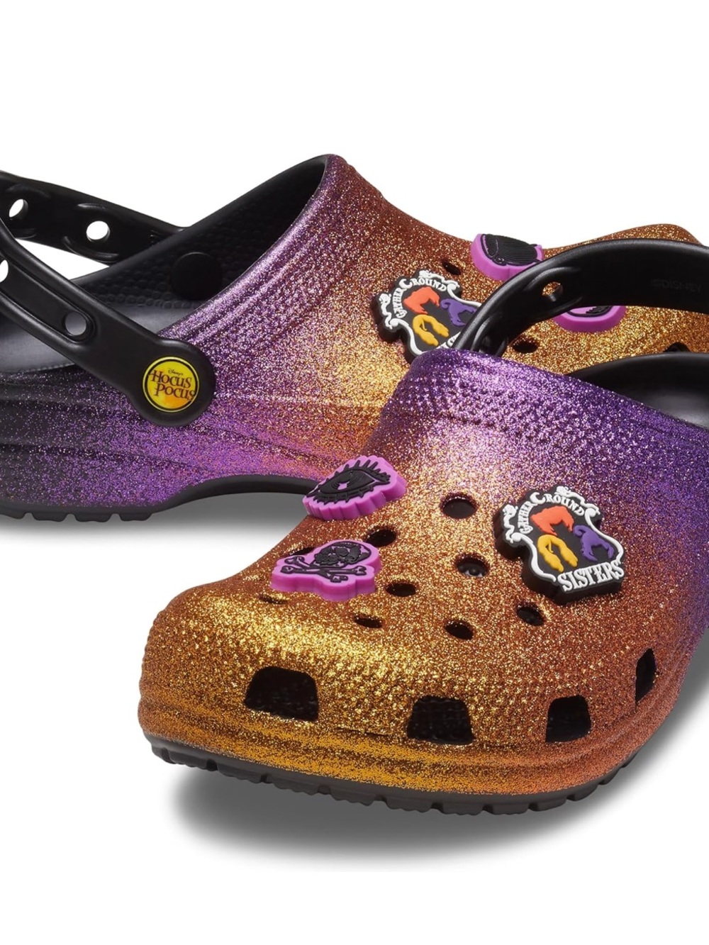 Disney Hocus Pocus CROCS Glitter Ombre Clog in Purple and Gold